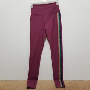 Spiritual Gangster leggings XS Essential High Waisted Yoga rainbow tuxedo stripe